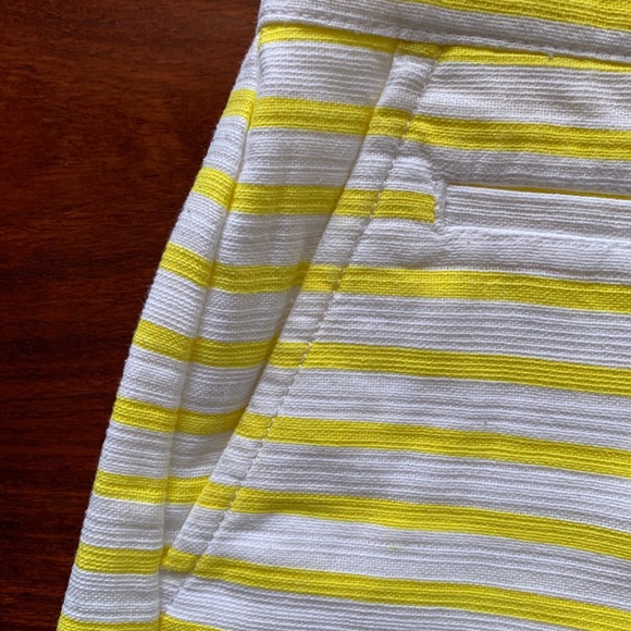 Women’s summer shorts - yellow and white stripes - Picture 4 of 5